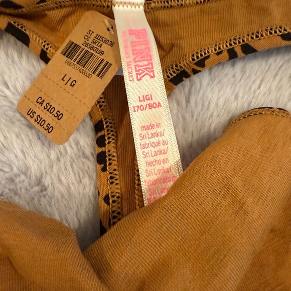 Victoria’s Secret Pink Women’s Cotton Thong Panty. L or M- Leopard Print NWT - Picture 3 of 7